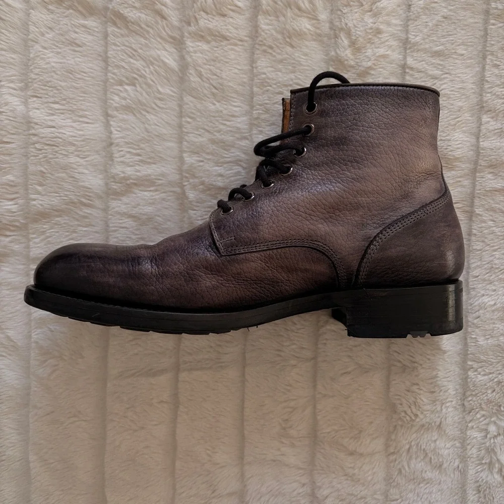Magnanni Ankle Boots Men's EU 39 Leather Lace Up Gray Burnished Made in Spain